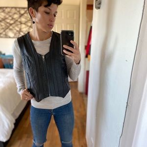FMC black leather vest size L BUT fits like SM